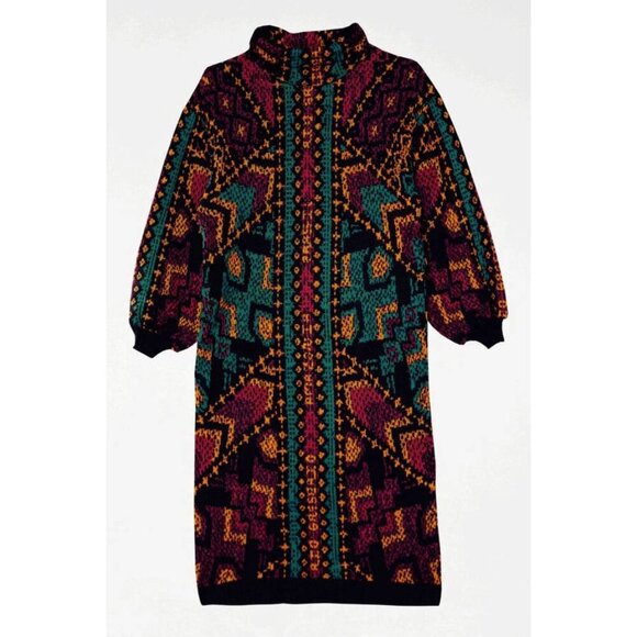 New w/Tags - Farm Rio Yawanawa Stripe Midi Sweater Dress, Sml Oversize - Picture 11 of 11